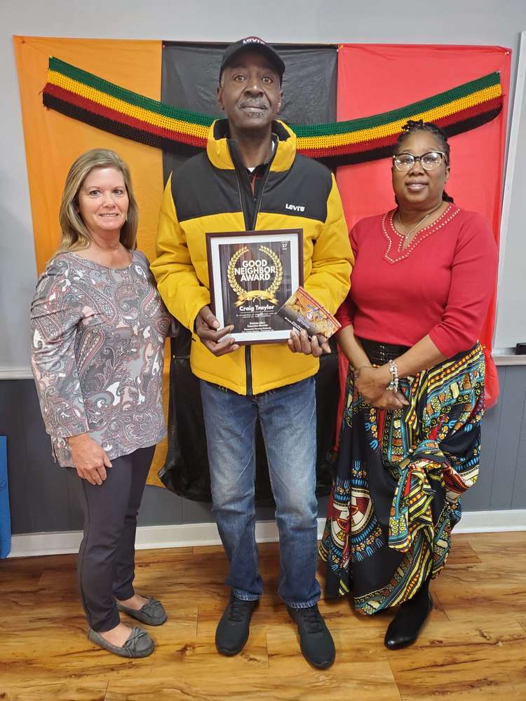 Tangie Hendrix - Housing Manager (left), Craig Traylor (center), Patricia Allen - Executive Director (right)