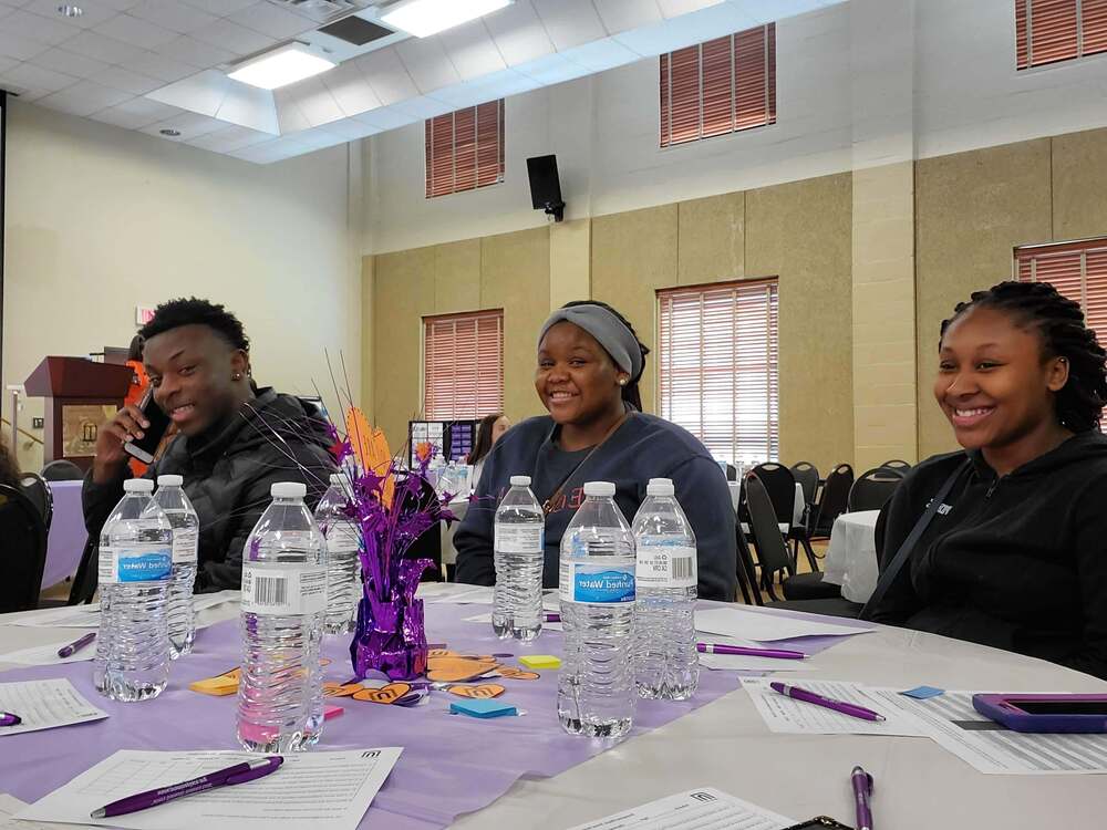 teens at event table