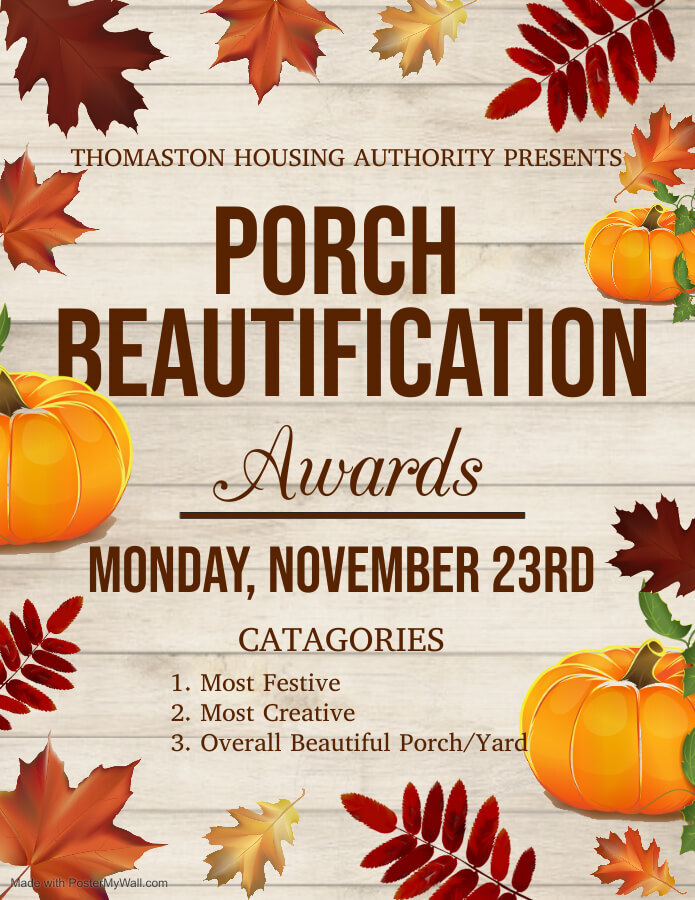 Porch Beautification flyer - info listed below