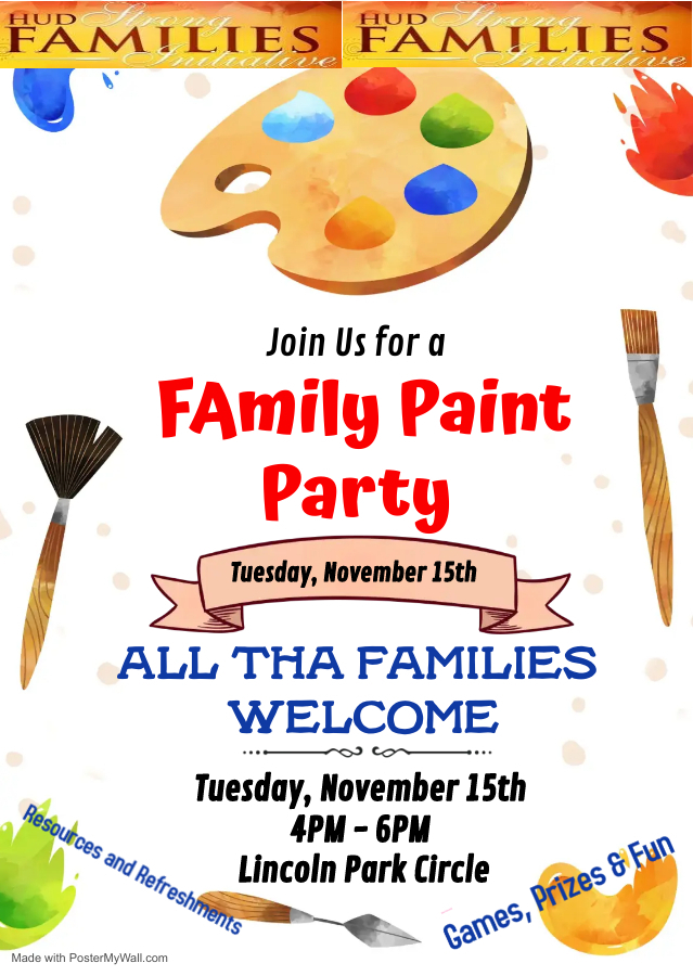 Family Paint Party Flyer. All information from this flyer is listed above.