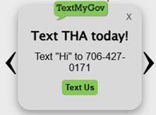 Text THA today. Text Hi to 706-427-0171.